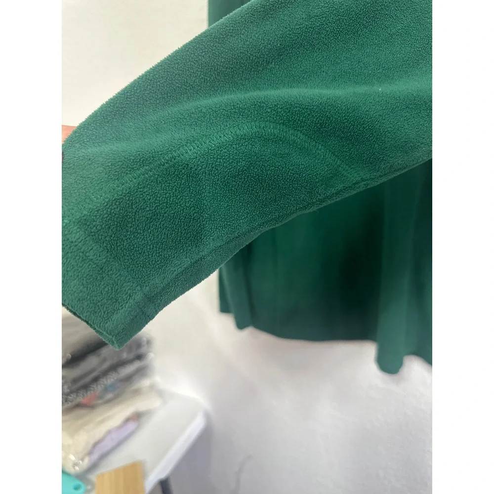 Columbia Mens Forest Green Quarter Zip Fleece Pullover Sweater Size Small